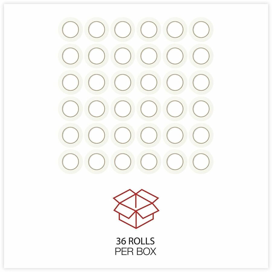 Universal General-Purpose Masking Tape, 3" Core, 24 mm x 54.8 m, Beige, 36/Carton - 59.93 yd Length x 0.94" Width x 5.5 mil Thickness - 3" Core - Beige - Natural Rubber - Crepe Paper Backing - 36 / Carton