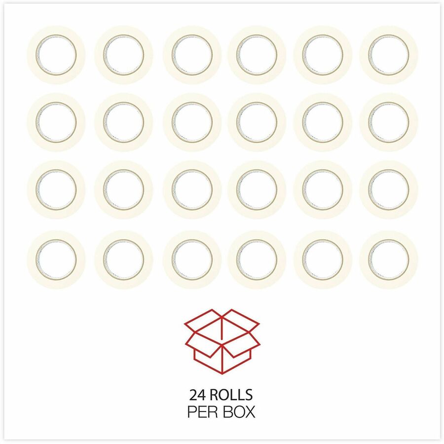 Universal General-Purpose Masking Tape, 3" Core, 48 mm x 54.8 m, Beige, 24/Carton - 59.93 yd Length x 1.89" Width x 5.5 mil Thickness - 3" Core - Beige - Natural Rubber - Crepe Paper Backing - 24 / Carton