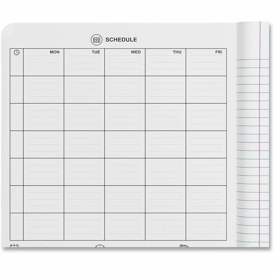 Universal Notebook - 1 Subject(s) - 100 Sheets - Sewn - Medium Ruled, College Ruled Front Ruling - 15 lb Basis Weight - 9.75" Height x 7.5" Width - White Paper - Black Marble Chipboard Cover