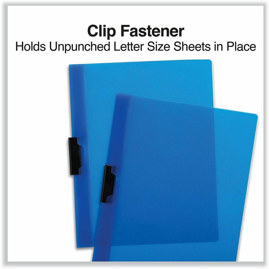 Universal Report Cover - 8 1/2" x 11" - 30 Sheets Capacity - 1 x Clip Fastener(s) - Unpunched - 5 Pack