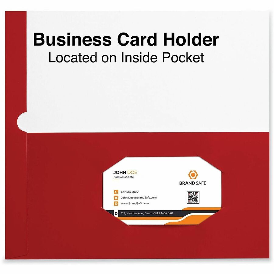 Universal Pocket Folder - 11" x 8 1/2" - 100 Sheets Capacity - 2 Inside Front & Back Pocket(s) - Laminated - 25 Box