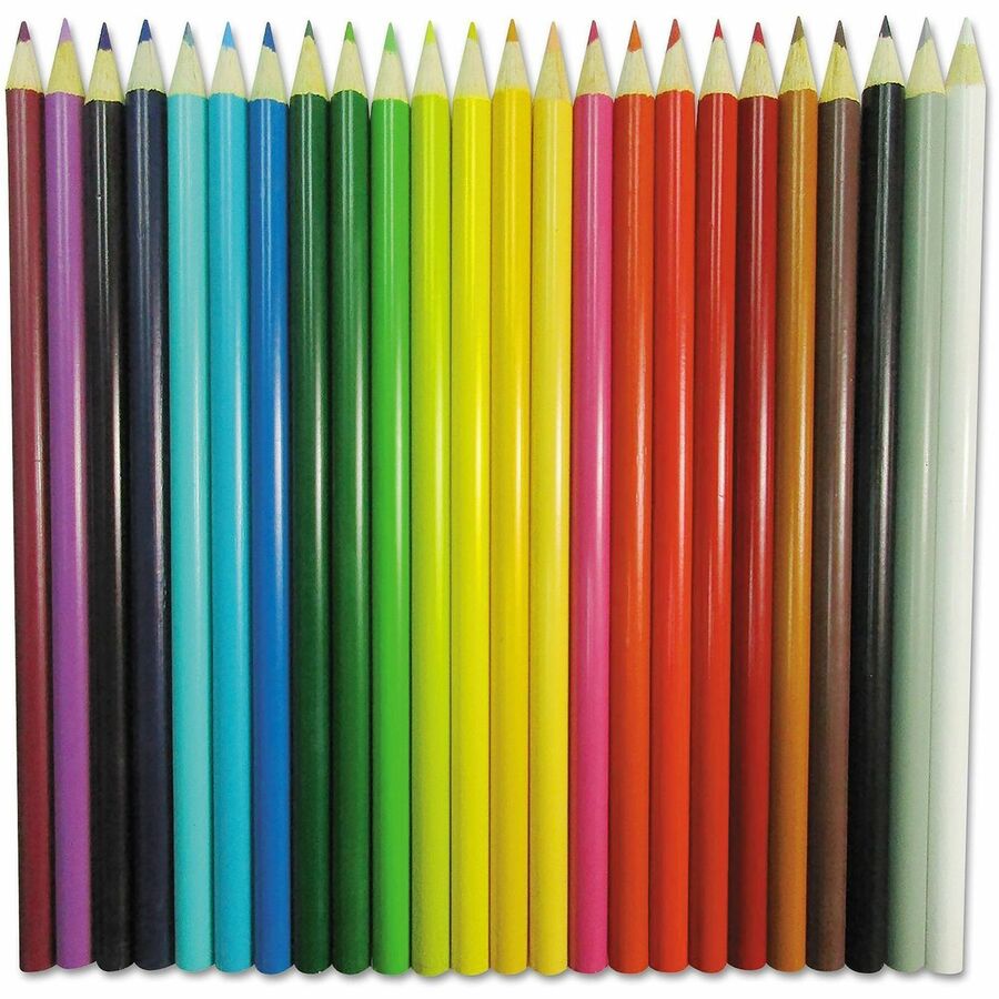 Universal Colored Pencil - 3 mm Assorted Lead - Assorted Wood Barrel - 24 / Pack