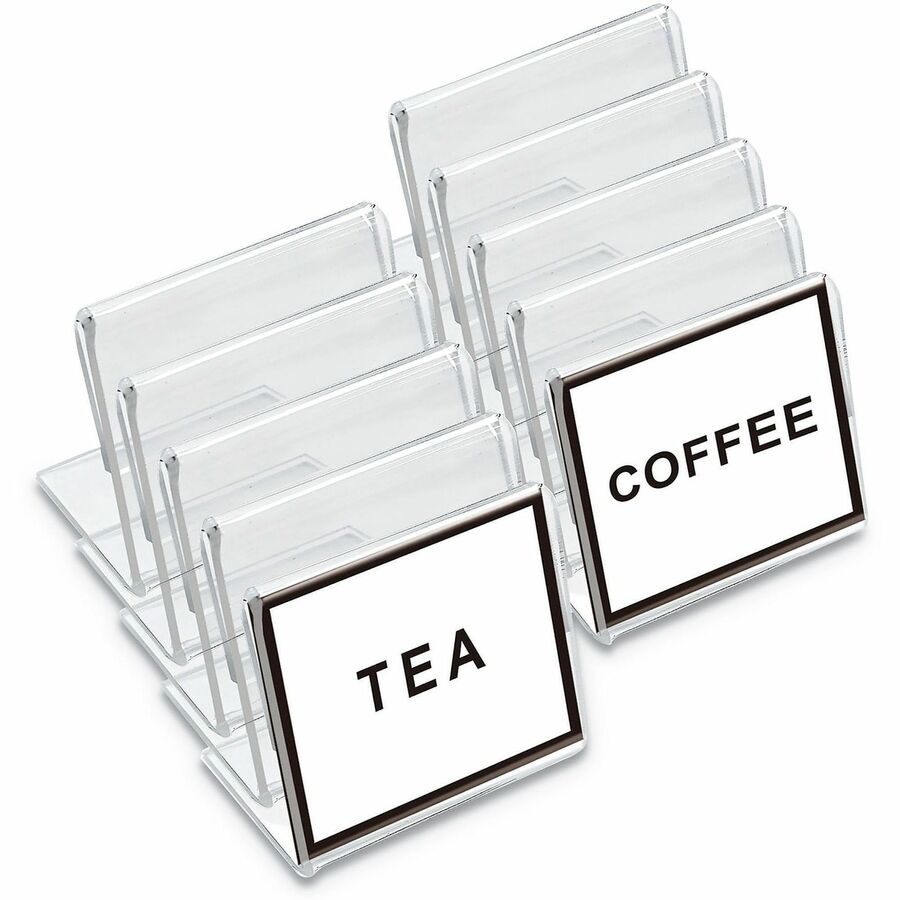 Universal Sign Holder - Rectangular Shape - Side-loading, Durable, Dirt Resistant, Damage Resistant - Plastic, Styrene - 10