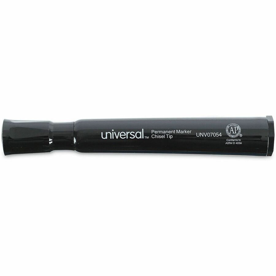 Universal Chisel Tip Permanent Marker Value Pack, Broad Chisel Tip, Black, 60/Pack - Broad Chisel Marker Point - Black Ink - General Purpose - 60 / Pack