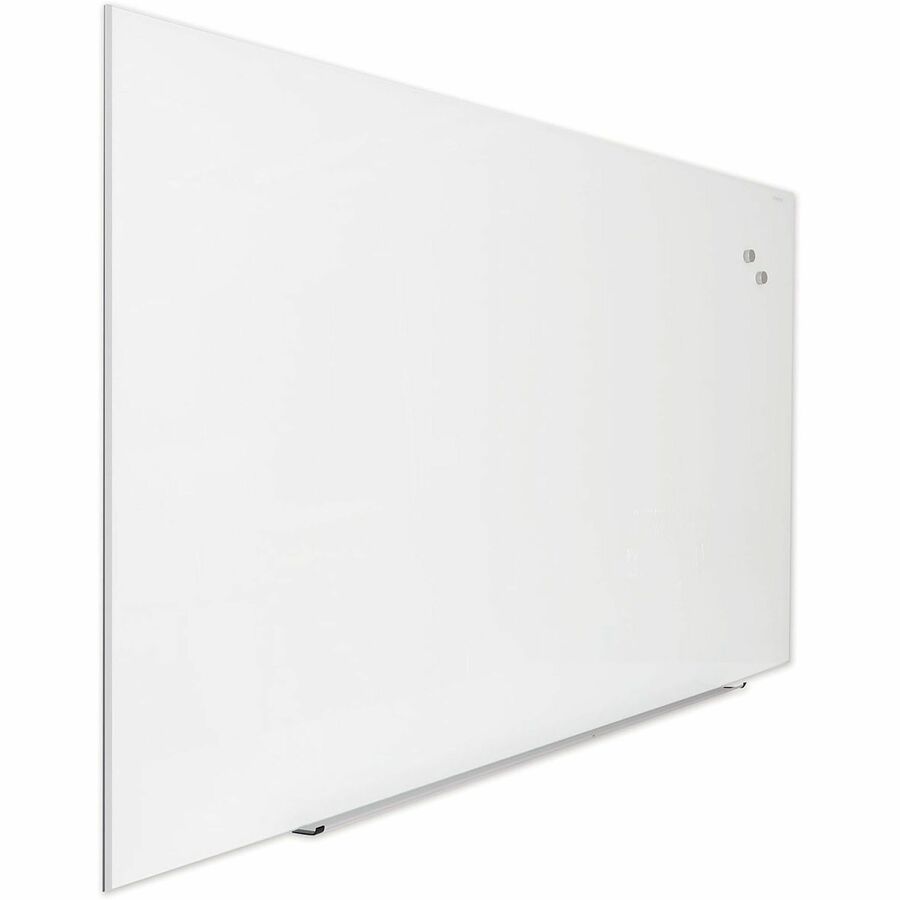 Universal Frameless Magnetic Glass Marker Board, 72" x 48" , White Surface - 72" (6 ft) Width x 48" (4 ft) Height - White Tempered Glass Surface - Magnetic - 1 Each