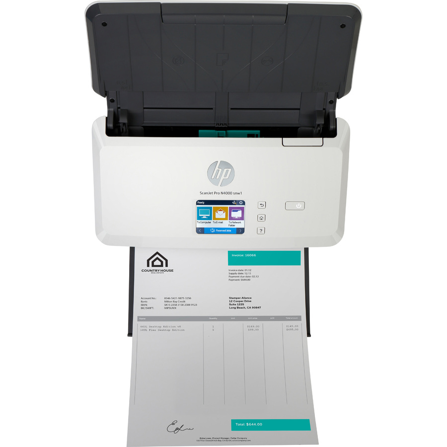 HP ScanJet Pro N4000 Sheetfed Scanner - 600 x 600 dpi Optical