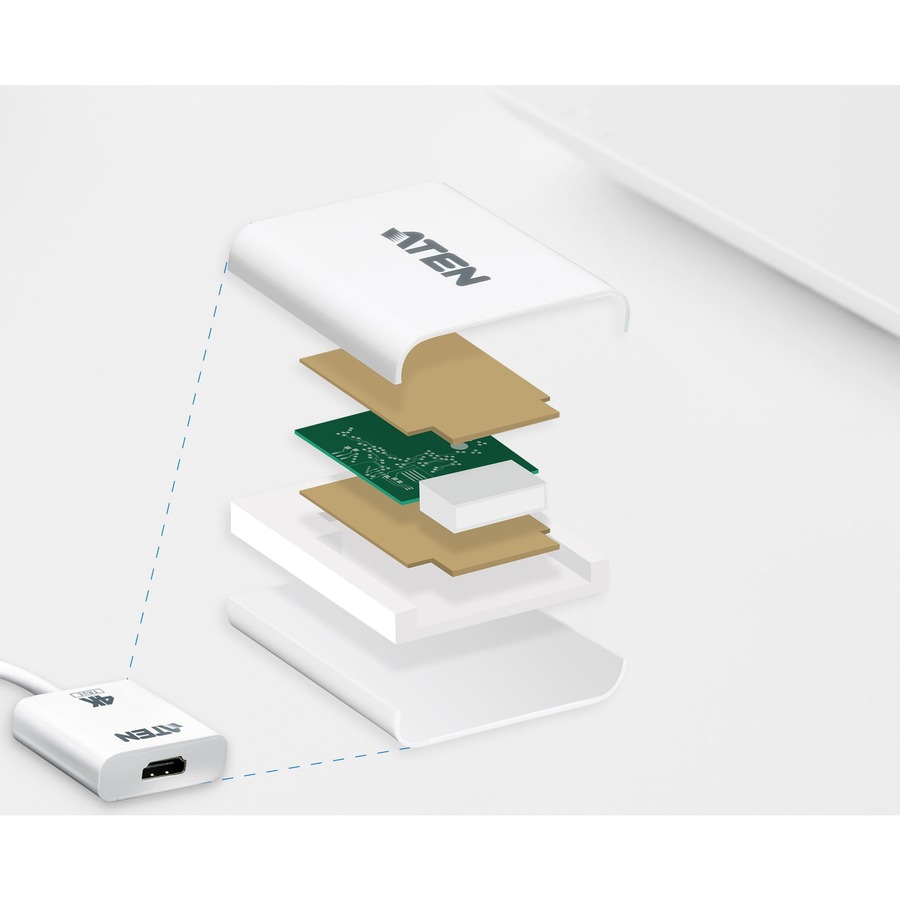 ATEN DisplayPort to True 4K HDMI Active Adapter - 4096 x 2160 - DisplayPort - 1 x HDMI Out - Plastic