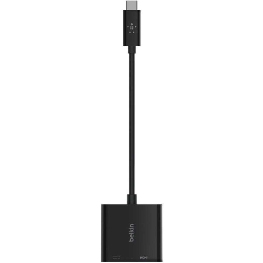 Belkin USB-C to HDMI Video Adapter + Charging port up to 60W Power Delivery, 4k at 60Hz - 1 Pack - 1 x Type C USB Male - 1 x HDMI Digital Audio/Video Female, 1 x USB Type C Power Female - 3840 x 2160 Supported
