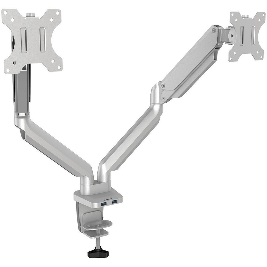 Fellowes Platinum Mounting Arm for Monitor - Silver - 2 Display(s) Supported - 27" Screen Support - 18.14 kg Load Capacity - 1 Each = FEL8056501