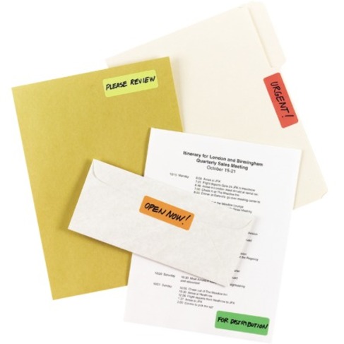 Avery® Removable Rectangular Colour Coding Labels - 1" Width x 3" Length - Removable Adhesive - Rectangle - Green, Orange, Red, Yellow - 5 / Sheet - 15 Total Sheets - 75 Total Label(s) - 75 / Pack - Multipurpose Labels - AVE2334