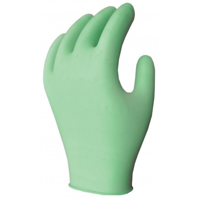 RONCO ALOE Synthetic Disposable Gloves - Medium Size - Green - Disposable, Powder-free, Durable, Flexible, Beaded Cuff, Ambidextrous, Latex-free, Comfortable - For Automotive, Dental, Environmental Service, Food, Beverage, Cosmetology, Electronic Repair/M - Gloves - RON637