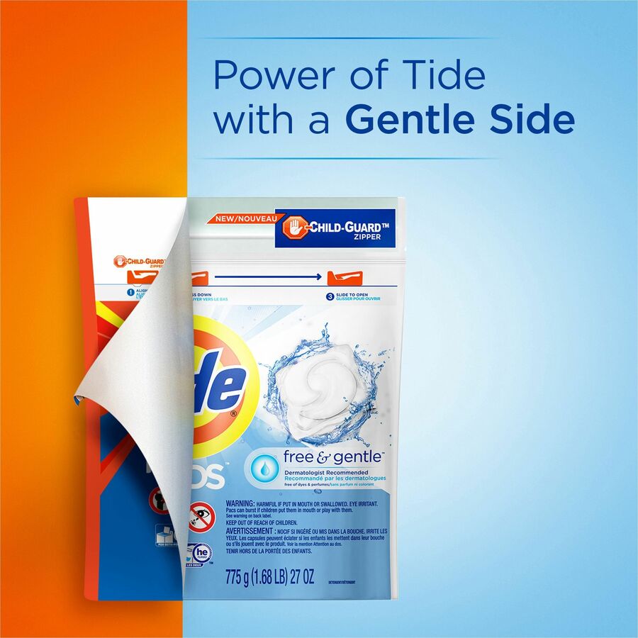 P&G Pods Free & Gentle Laundry Detergent Packs - Laundry Detergents - PGC91798