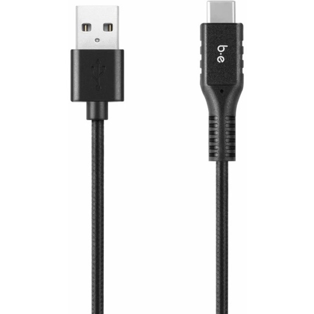 Blu Element Braided Charge/Sync USB-C Cable 4ft Black - 4 ft USB/USB-C Data Transfer Cable for Wall Charger, Car Charger, MacBook - First End: 1 x USB 2.0 Type C - Male - Second End: 1 x USB 2.0 Type A - Male - Black - 1 Each = BEEB4TCBK