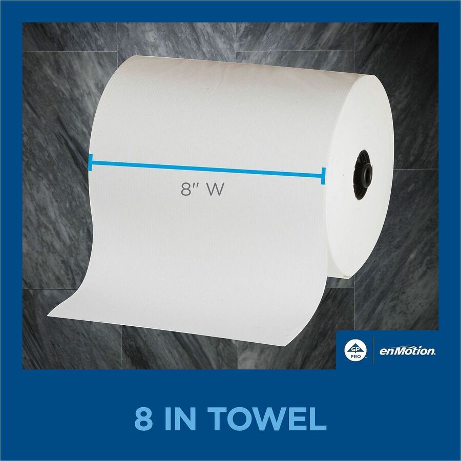 enMotion 1-Ply Paper Towel Rolls, EPA, 8-1/4" x 550', White, Case Of 6 Rolls - 1 Ply - 1 3/4" Core - White - 6 Rolls Per CaseCase - 6 / Case
