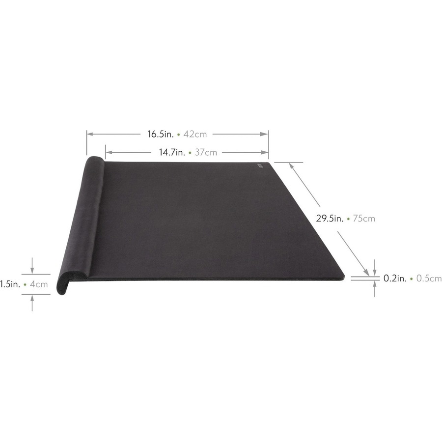 Allsop ErgoEdge Deskpad - Rectangular - 16.5" Width - Fabric, Foam - Black