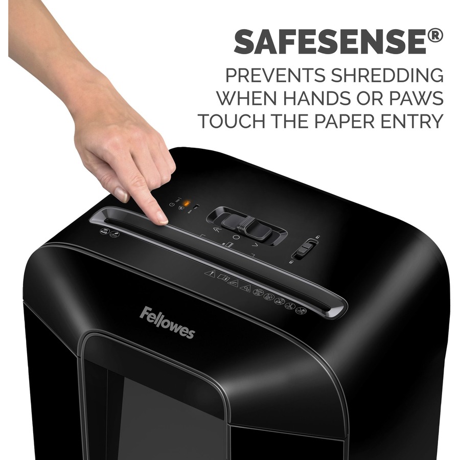 Fellowes LX85 Cross-cut Shredder - Non-continuous Shredder - Cross Cut - 12 Per Pass - for shredding Staples, Paper, Paper Clip, Credit Card, Junk Mail - 0.2" x 1.3" Shred Size - P-4 - 20 Minute Run Time - 30 Minute Cool Down Time - 18.93 L Wastebin Capac = FEL4400401