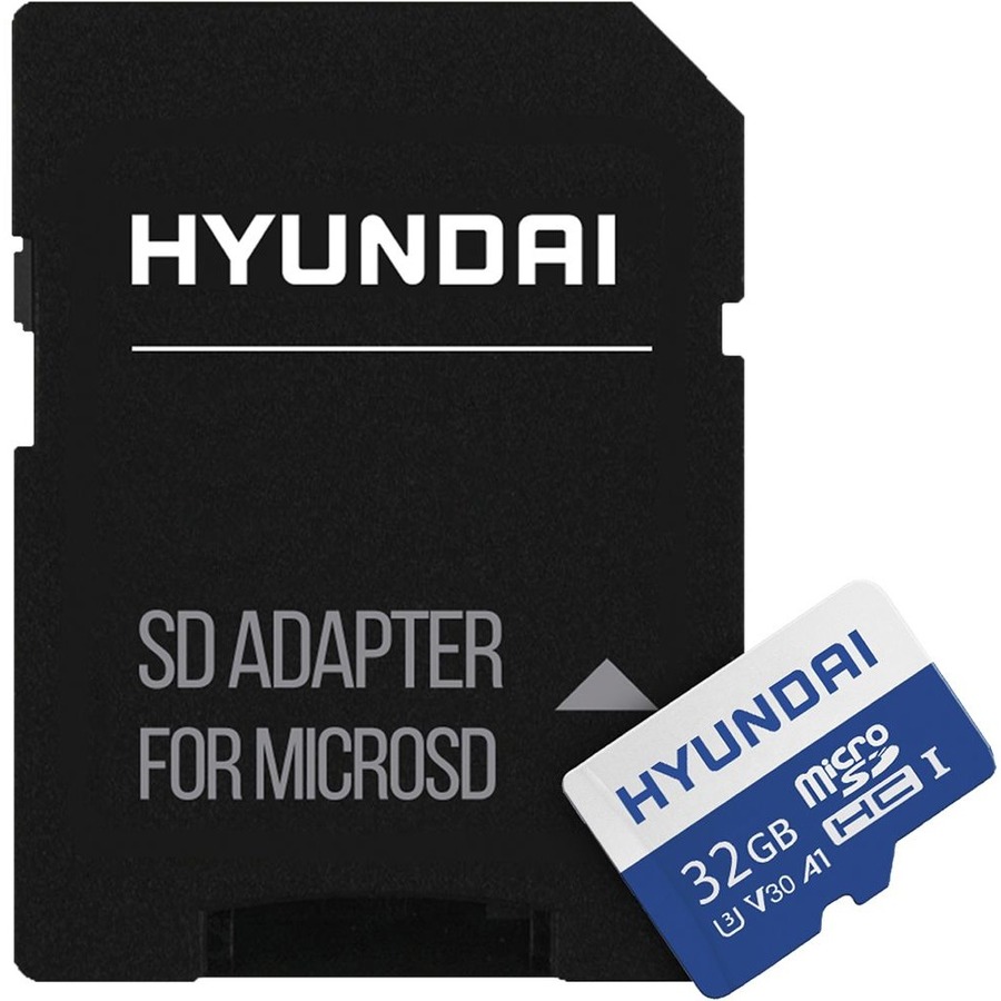 Hyundai 32GB microSDHC UHS-I Memory Card with Adapter, 90MB/s (U3), UHD, A1, V30