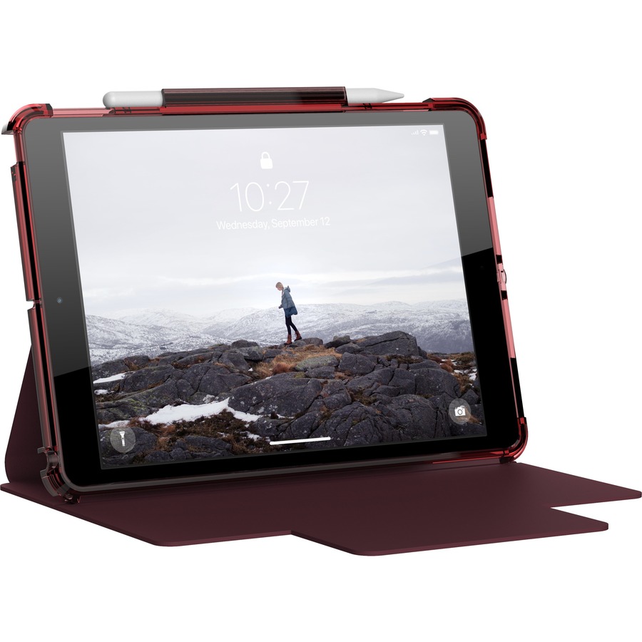 Urban Armor Gear Lucent Carrying Case (Folio) for 10.2" Apple iPad (8th Generation) Tablet, Stylus - Aubergine, Dusty Rose