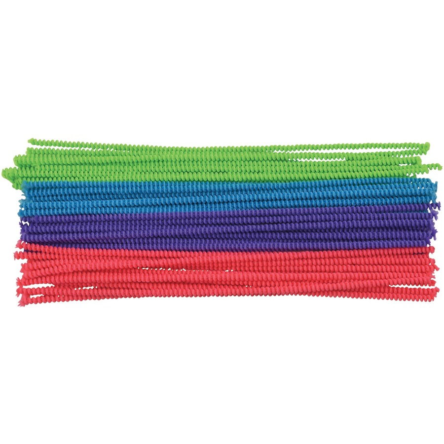 Assorted Spiral Chenille Stems - 50 Pack - Chenille Pipe Cleaners - PACAC719001