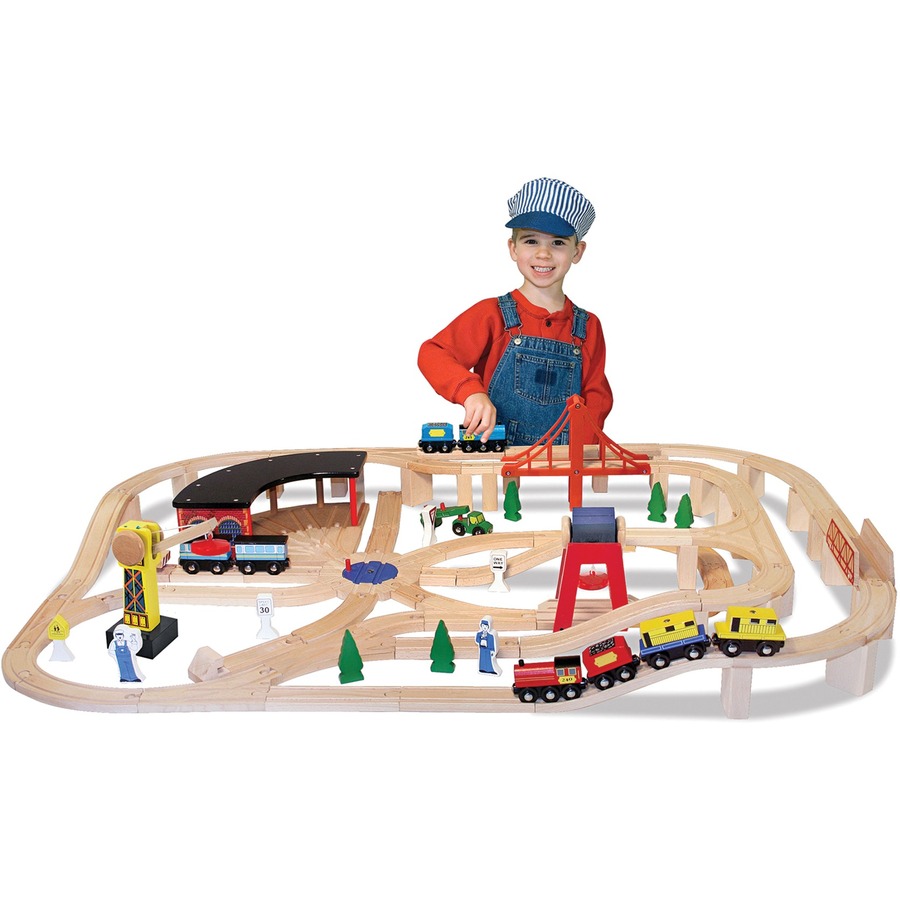 Melissa & Doug Wooden Railway Set - 3+ Age - Creative Learning & Toys - LCI10701