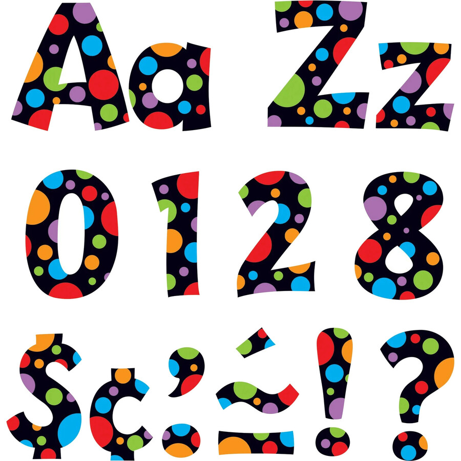 Trend Ready Letters Letter & Number - Learning Theme/Subject - Fade Resistant, Durable, Reusable, Sturdy - 4" (101.6 mm) Height - Assorted Neon - 216 / Pack - Bulletin Board Sets - TEPT79754