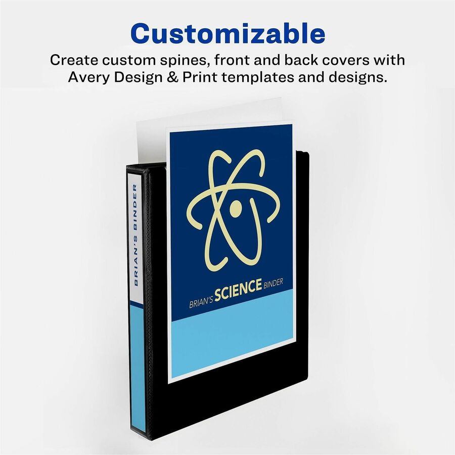 Avery Durable View 3 Ring Binder, 1" Slant Rings, 1 Pink Binder - Avery® Durable View 3 Ring Binder, 1" Slant Rings, 1 Pink Binder (17830)