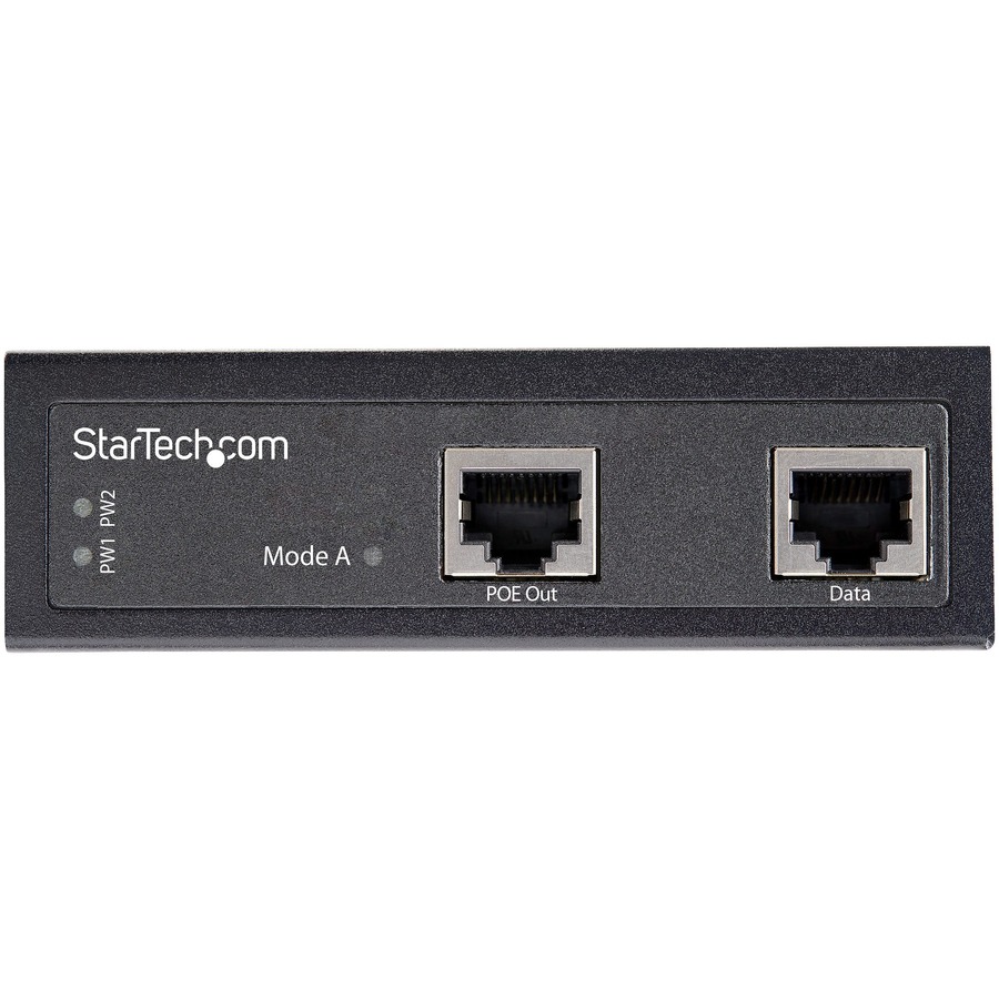 StarTech.com Industrial Gigabit Ethernet PoE Injector 30W 802.3at PoE+ Midspan 48V-56VDC Power Over Ethernet Injector Adapter -40C to +75C