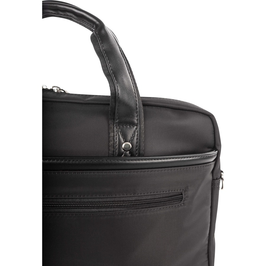 bugatti Moretti Carrying Case (Briefcase) for 15.6" Notebook - Black - Nylon, Vegan Leather - Handle, Shoulder Strap - 13.50" (342.90 mm) Height x 4" (101.60 mm) Width x 16.25" (412.75 mm) Depth - 1 Pack - Laptop Cases & Bags - BUG805227