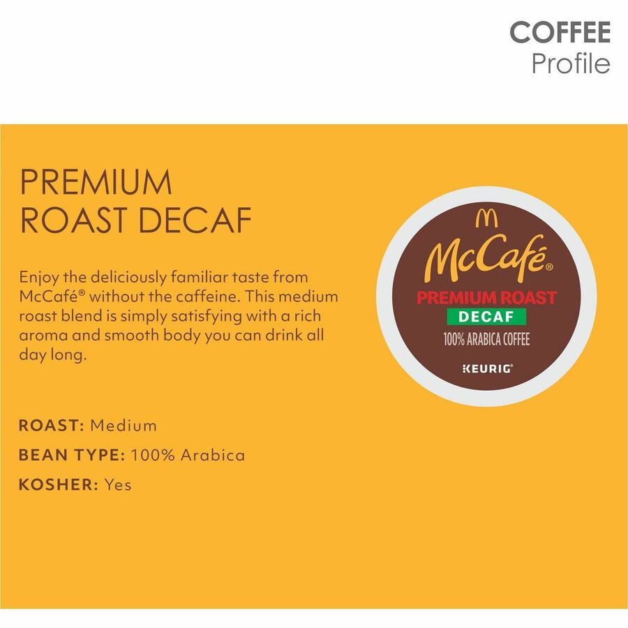 McCafé® K-Cup Decaf Premium Roast Coffee - Compatible with Keurig Brewer - Medium - 24 / Box