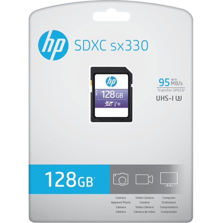 HP sx330 128 GB Class 10/UHS-I (U3) SDXC - 95 MB/s Read - 2 Year Warranty