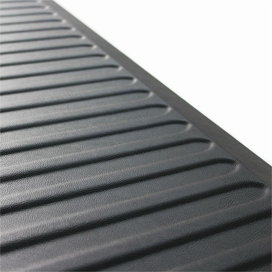 Floortex Anti-fatigue Mat - Floor - 67" (1701.80 mm) Length x 23" (584.20 mm) Width x 0.80" (20.32 mm) Thickness - Rectangle - Polyurethane - Black - Anti-Fatigue Mats - FLRFCA2367XVBK