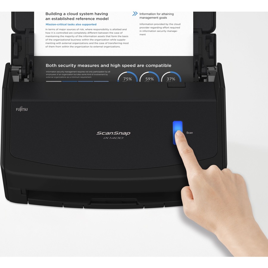 Fujitsu ScanSnap iX1400 Scanner Black - 40 ppm (Mono) - 40 ppm (Color) - Duplex Scanning - USB