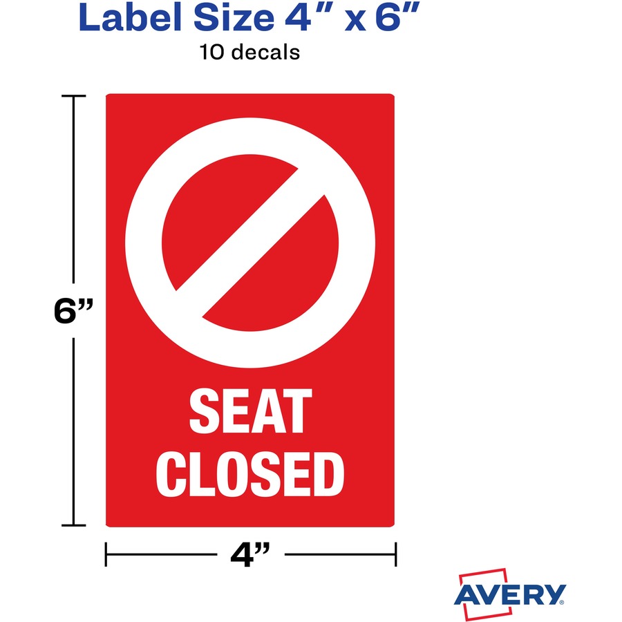 Picture of Avery&reg; Surface Safe SEAT CLOSED Chair Decals