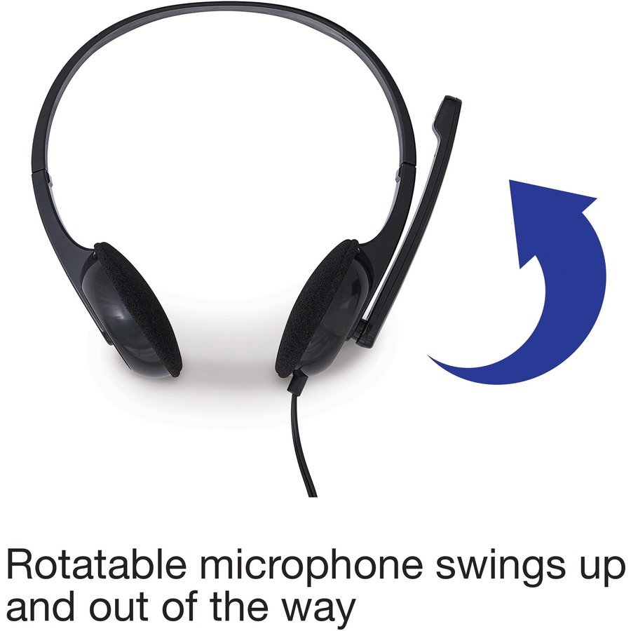 Verbatim Stereo Headset with Microphone - Stereo - Mini-phone (3.5mm) - Wired - 32 Ohm - 20 Hz - 20 kHz - Over-the-head - Binaural - Circumaural - 5.74 ft Cable - Omni-directional Microphone