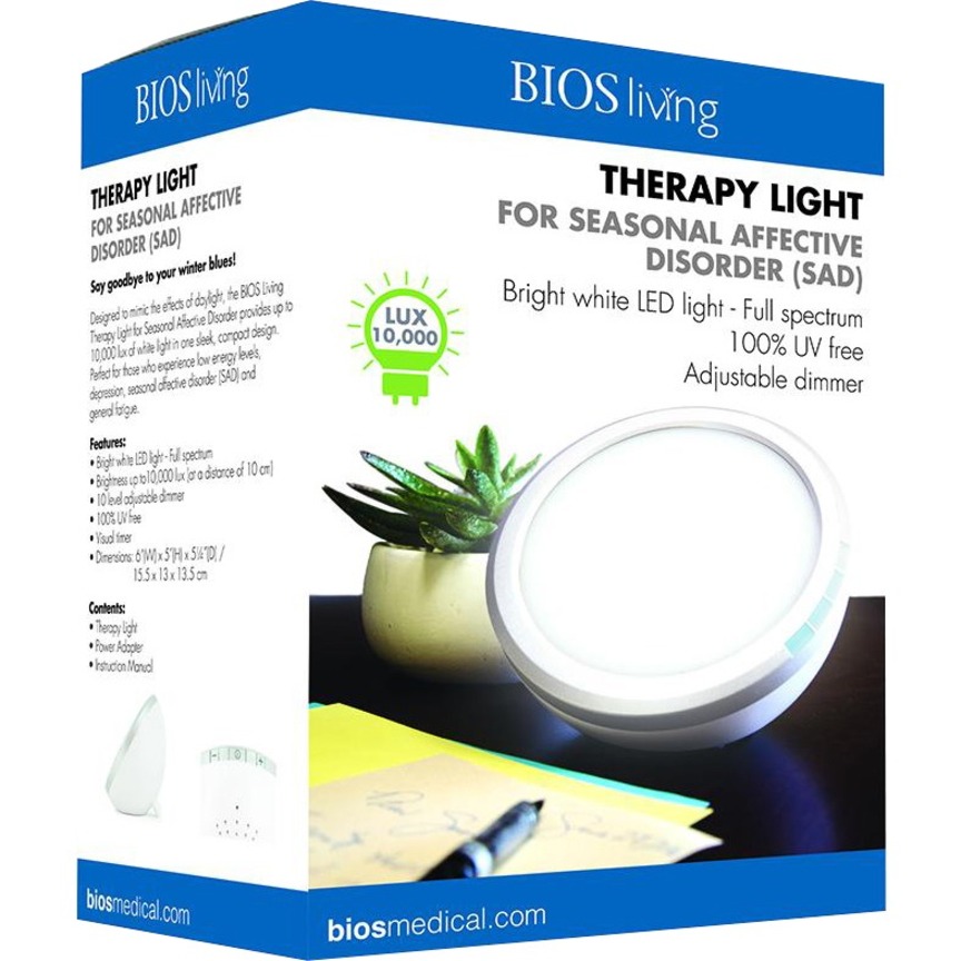 BIOS Medical Living Therapy Light for Seasonal Affective Disorder - White Light - 10000 lux - Power Adapter - Medical Equipment & Supplies - BML59071