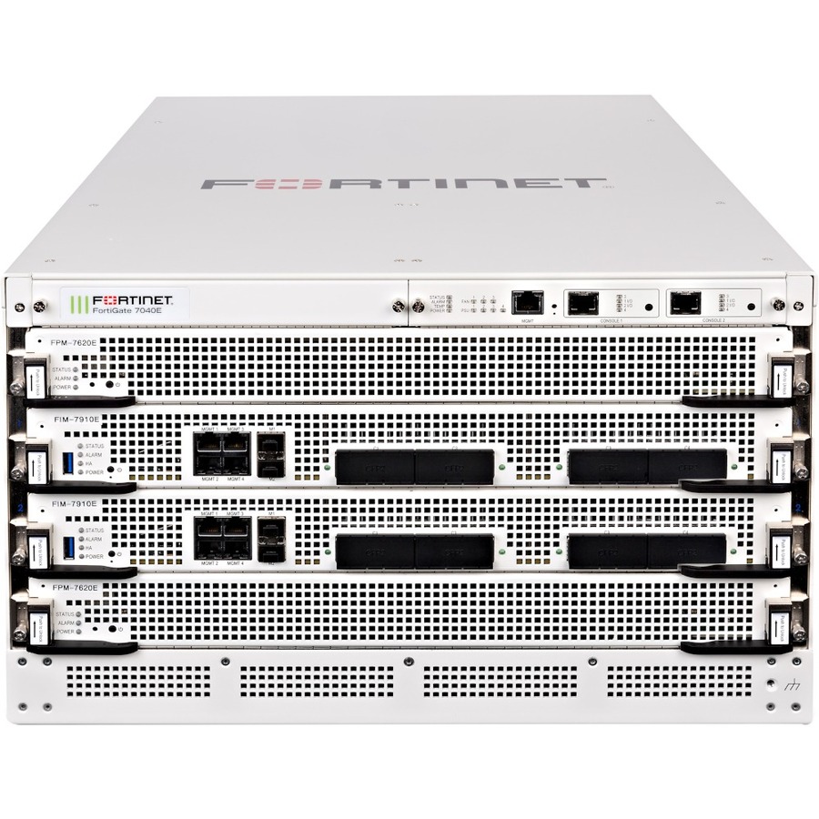 Fortinet FortiGate 7040E 9 6U modular firewall chassis with redundant power supplies — alternate view 2