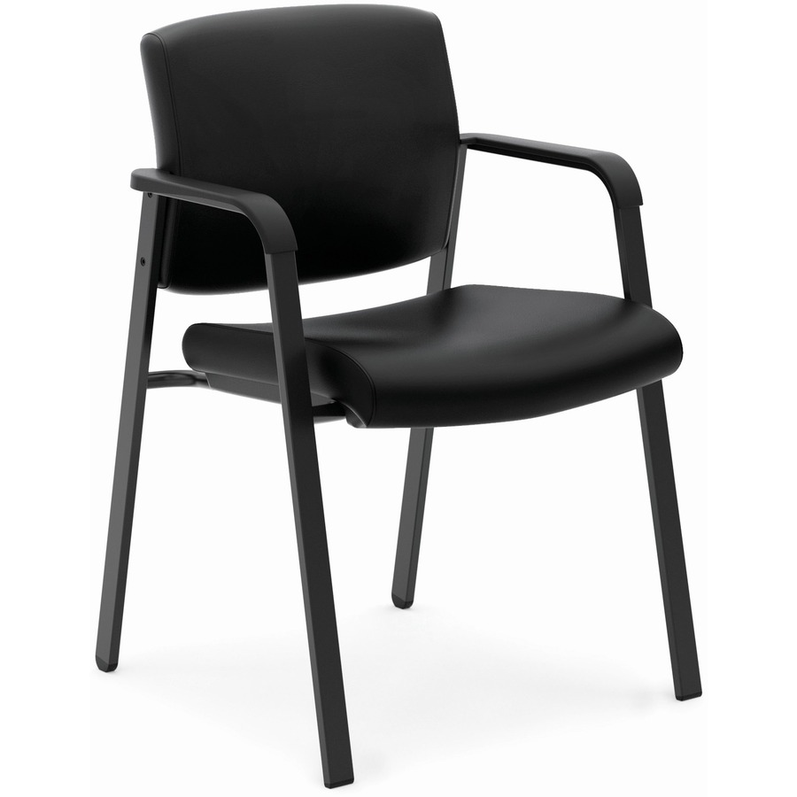 HON Validate Stacking Guest Chair | Black SofThread Leather