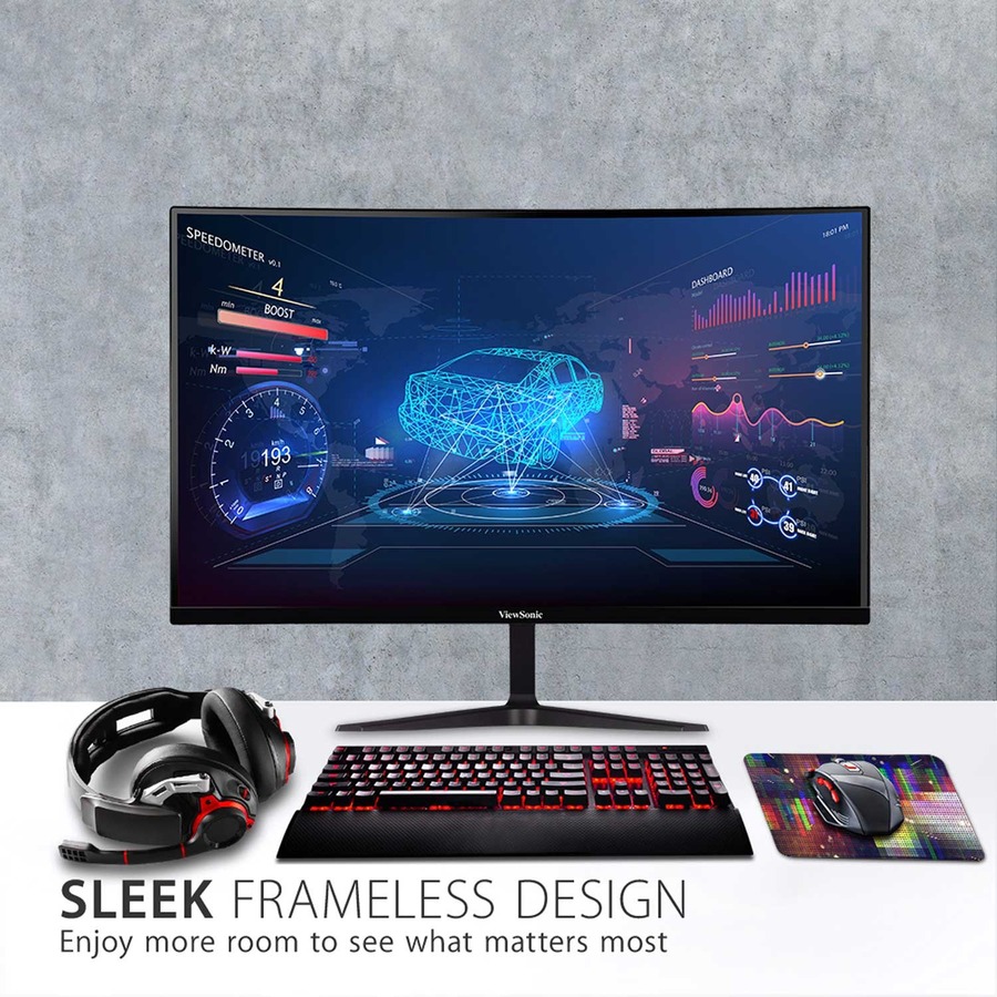 ViewSonic OMNI VX2718-2KPC-MHD 27 Inch Curved 1440p 1ms 165Hz Gaming Monitor with FreeSync Premium, Eye Care, HDMI and Display Port