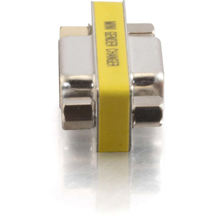 C2G HD15 VGA F/F Mini Gender Changer (Coupler) - 1 x HD-15 Female - 1 x DB-15 Female - Silver, Yellow