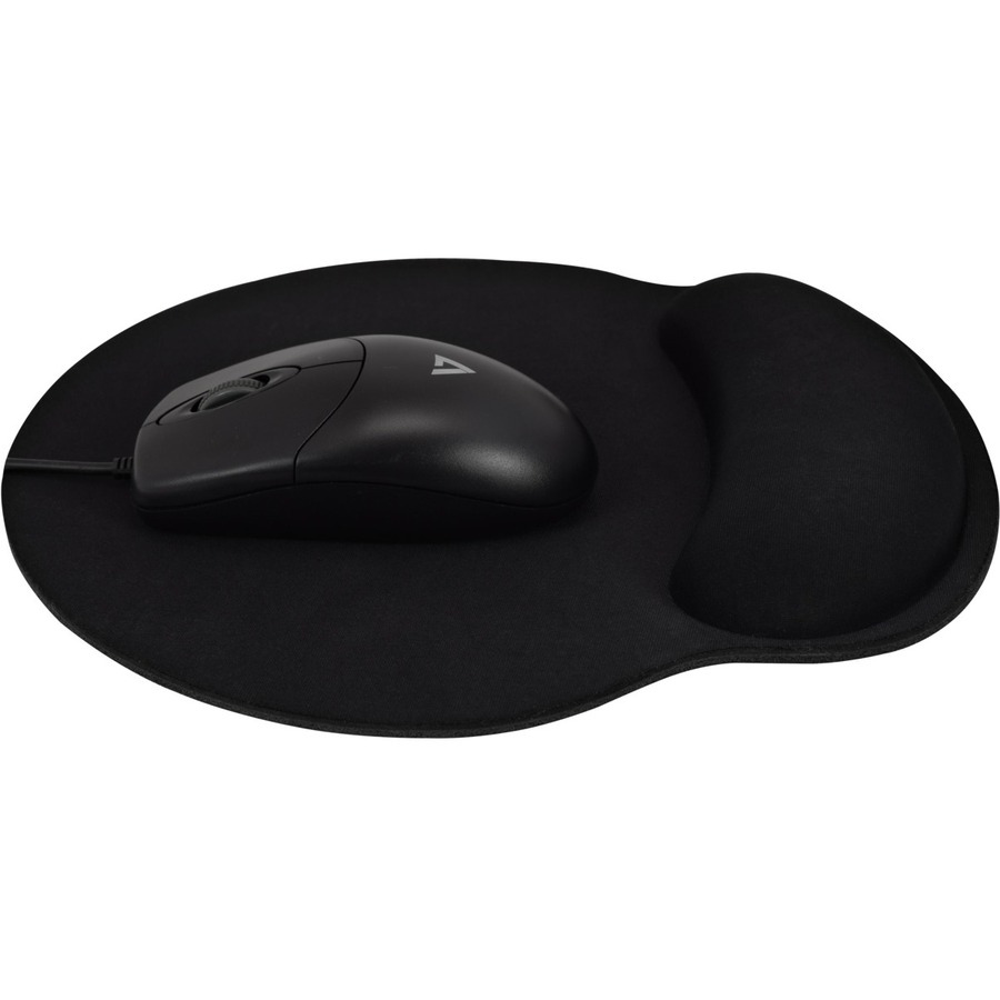 V7 Memory Foam Mouse Pad with Wrist Rest, memory foam, ergo wrist support, non-skid bottom, wrist rest