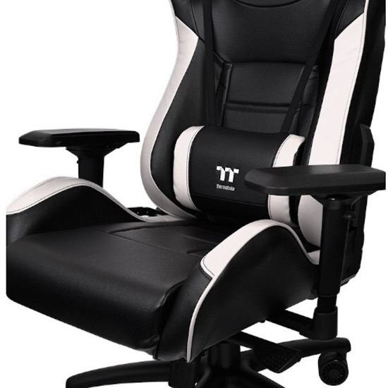 Thermaltake X Fit Black White gaming chair with contoured backrest and high-density padding — alternate view 2