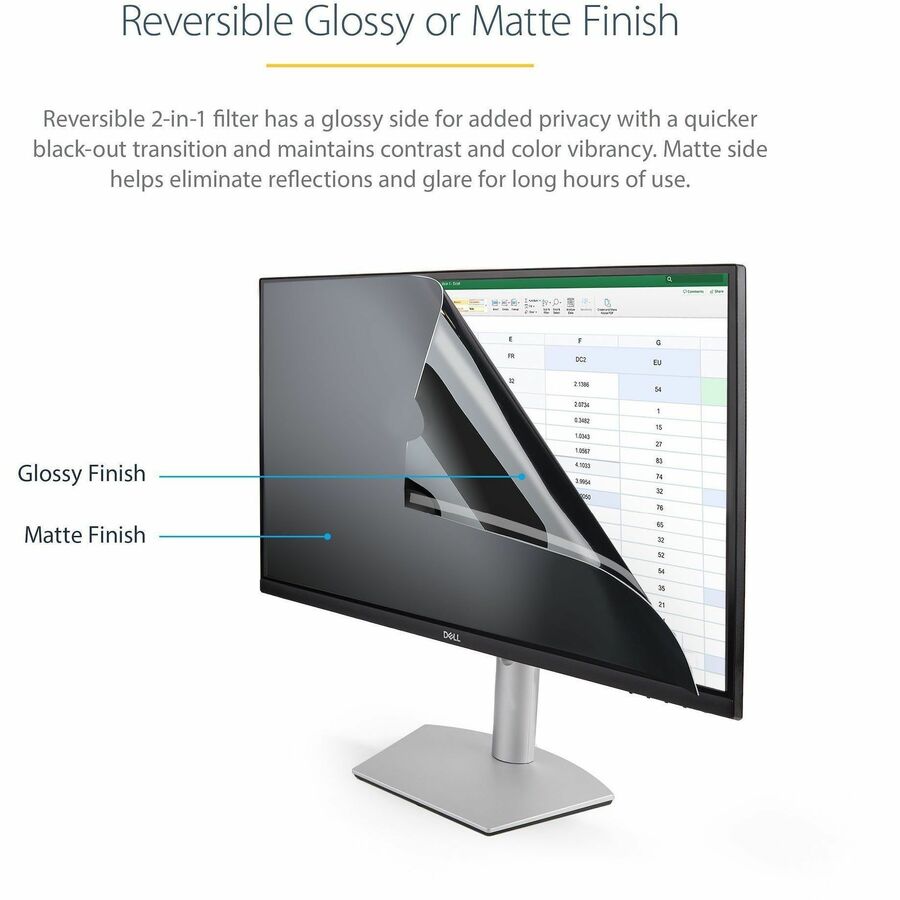 StarTech Monitor Privacy Screen for 34in Ultrawide Display, 21:9 Widescreen Computer Screen Security Filter, Blue Light Reducing, TAA
