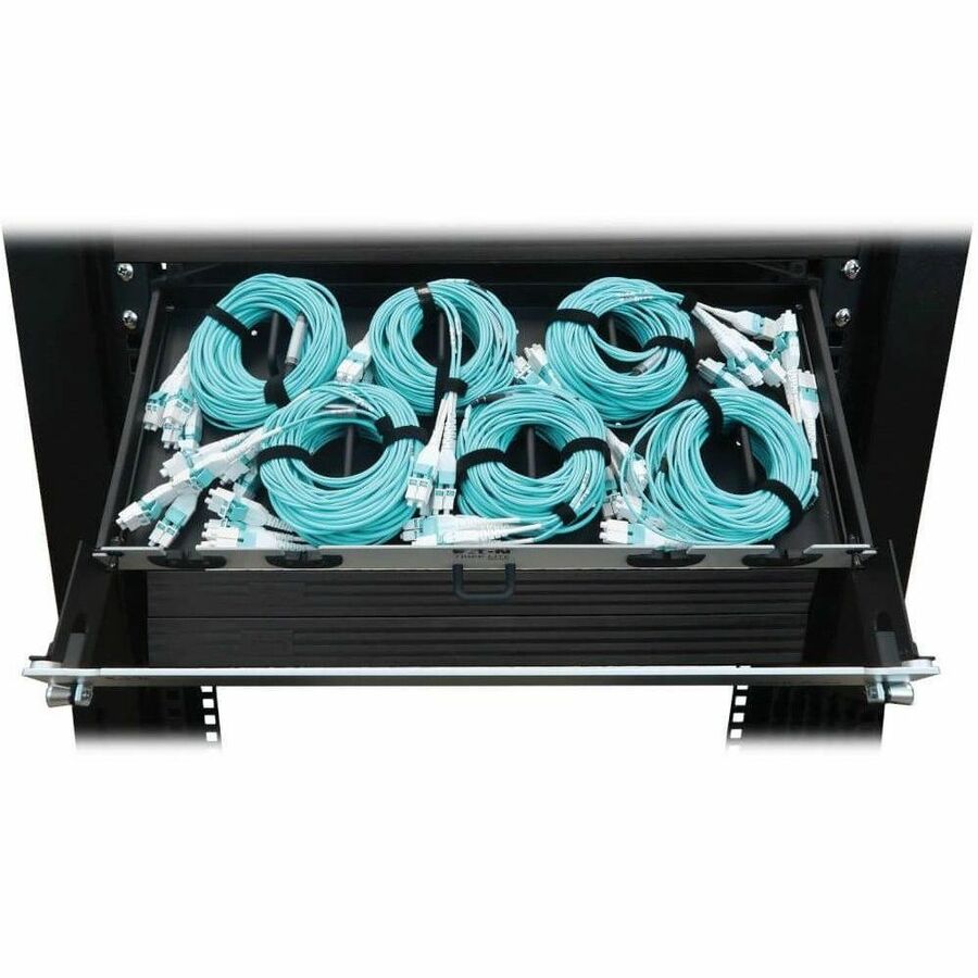 Eaton Tripp Lite Series Preloaded Fiber Panel, 1U - 6x (4x LC/LC Duplex M/M) 8F Trunk Cables, OM4 Multimode, 10 m (32.8 ft.)