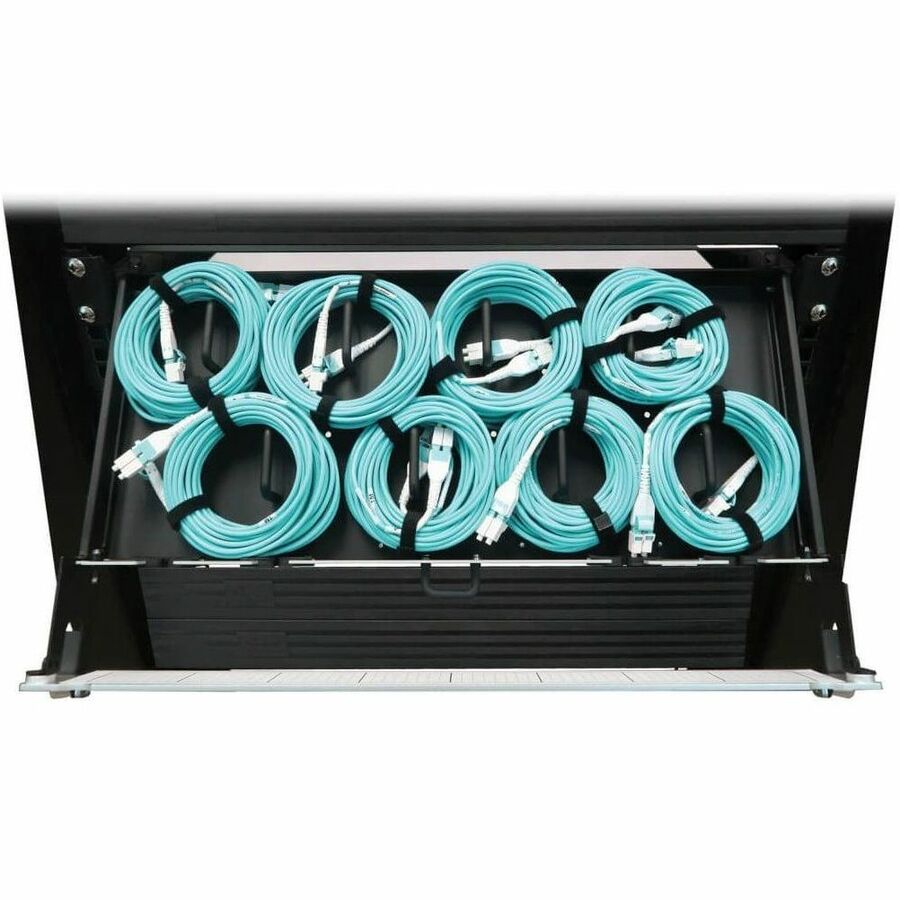 Eaton Tripp Lite Series Preloaded Fiber Panel, 1U - 8x LC/LC Duplex Cables (M/M), OM4 Multimode, 10 m (32.8 ft.)