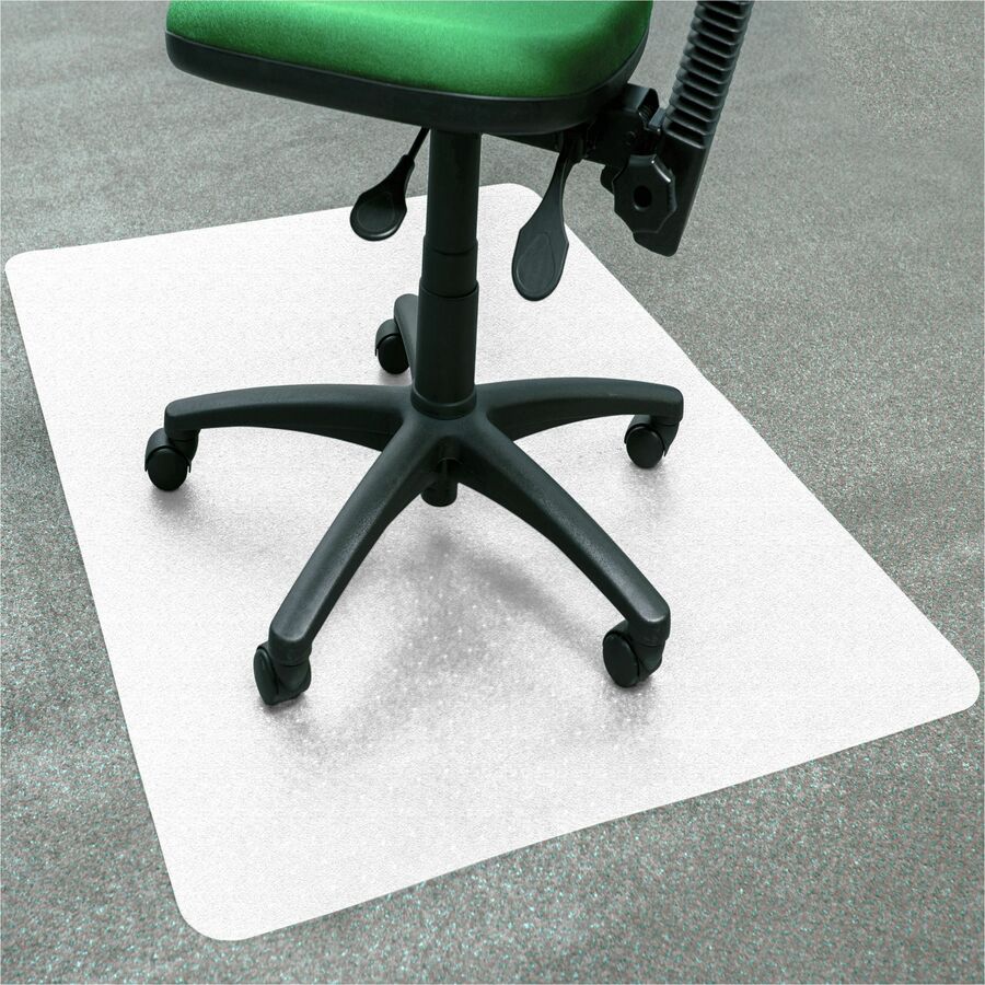 Cleartex® Polypropylene Rectangular Foldable Chair Mat for Carpets - 45" x 53" - Translucent Rectangular Polypropylene Chair Mat For Carpets - 53" L x 45" W x 0.1" D
