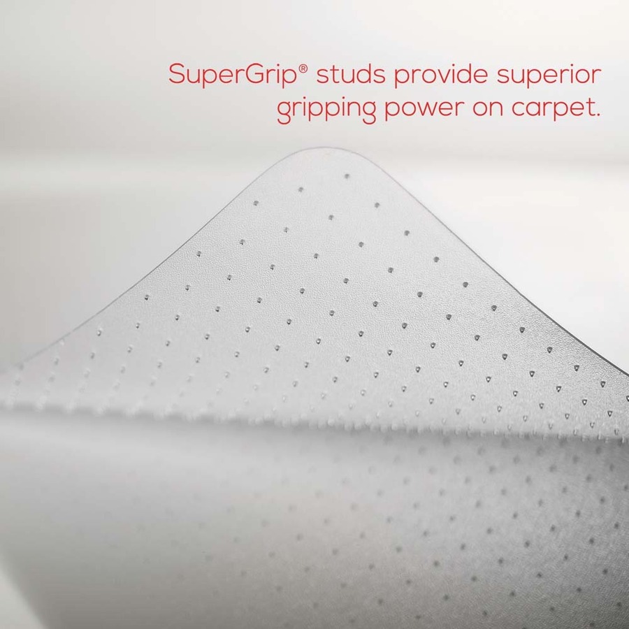 Deflecto SuperMat+ Chairmat - Medium Pile Carpet, Home Office, Commercial - 48" Length x 36" Width x 0.500" Thickness - Rectangular - Polyvinyl Chloride (PVC) - Clear - 1 / Carton