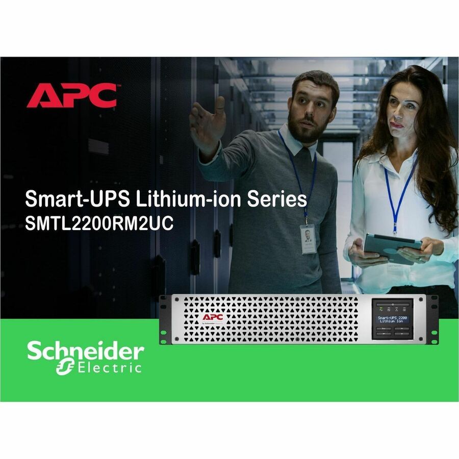APC Smart-UPS, Line Interactive, 2200VA, Lithium-ion, Rackmount 2U, 120V, 2x NEMA 5-20R+6x NEMA 5-15R outlets, SmartConnect Port+SmartSlot, AVR, LCD