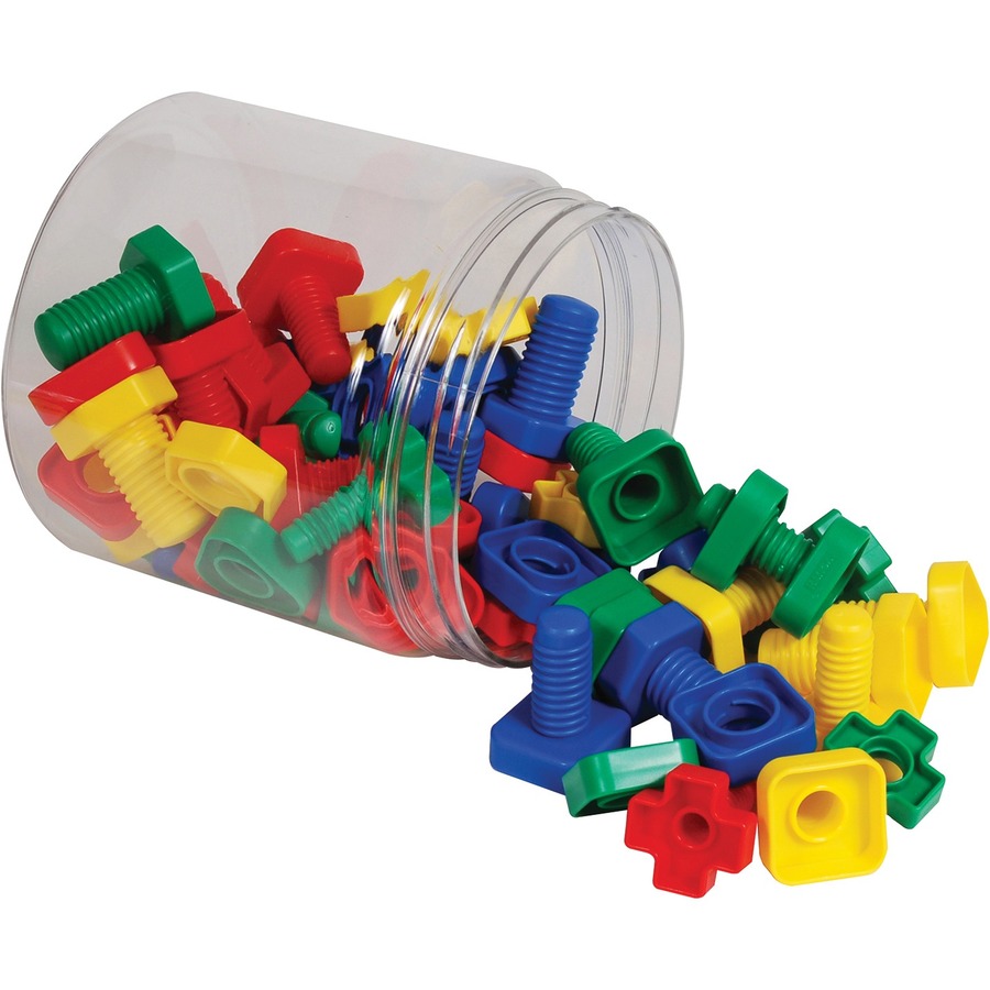 Edx Education Nuts & Bolts - Skill Learning: Fine Motor, Color Identification, Shape - 64 Pieces -  - LAD50160