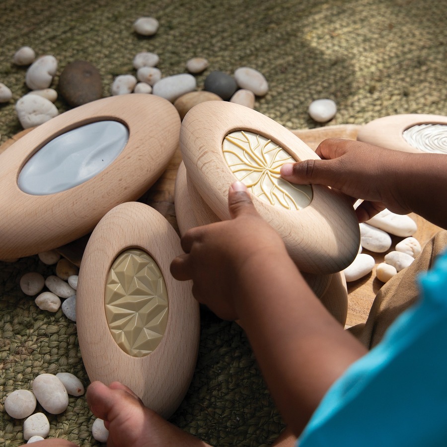 Guidecraft Jumbo Sensory River Stones - Skill Learning: Patterning, Stacking, Fine Motor, Building - 10 Pieces - Creative Learning - GUC6773