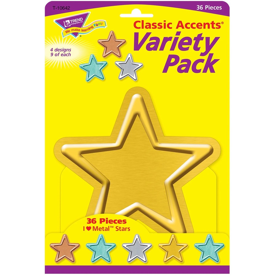 Classic Accents Variety Pack - Metal Stars - Accents - TEPT10642